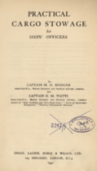Practical cargo stowage for ships' officers