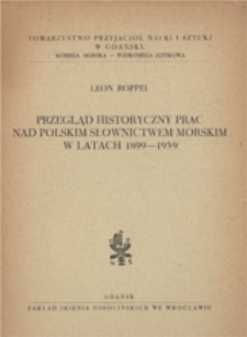 Przegląd historycznych prac nad polskim słownictwem morskim w latach 1899-1939