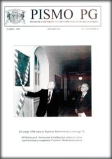 Pismo PG : pismo pracowników i studentów Politechniki Gdańskiej, 1998, R. 6, nr 3 (Marzec)
