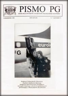 Pismo PG : pismo pracowników i studentów Politechniki Gdańskiej, 1998, R. 6, nr 7 (Październik)