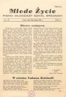 Młode Życie : pismo młodzieży szk&oacute;ł średnich, 1946, nr 1