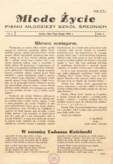 Młode Życie : pismo młodzieży szkół średnich, 1946, nr 1