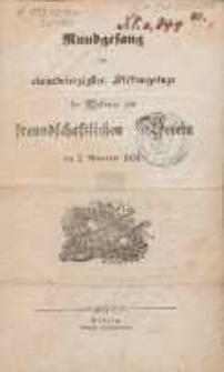 Rundgesang am einundvierzigsten Stiftungstage der Ressource zum freundschaftlichen Verein : den 2. November 1851