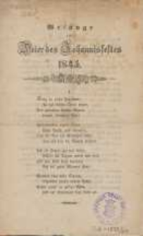 Gesänge zur Feier des Johannisfestes 1845