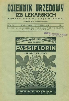 Dziennik Urzędowy Izb Lekarskich : wydawany przez Naczelną Izbę Lekarską : 1935