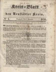 Kreis=Blatt fur den Neustadter Kreis, nr.1,1851