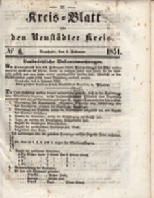 Kreis=Blatt fur den Neustadter Kreis, nr.6,1851