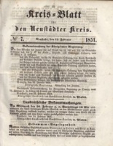 Kreis=Blatt fur den Neustadter Kreis, nr.7,1851