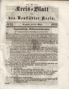 Kreis=Blatt fur den Neustadter Kreis, nr.11,1851
