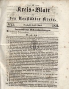 Kreis=Blatt fur den Neustadter Kreis, nr.15,1851