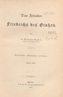 Das Zeitalter Fríedríchs des Grossen. Bd. 2