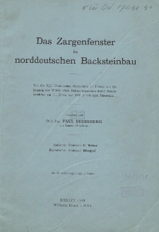 Das Zargenfenster im norddeutschen Backsteinbau
