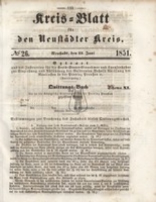 Kreis=Blatt fur den Neustadter Kreis, nr.26,1851