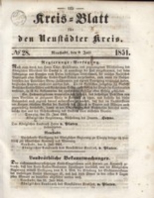 Kreis=Blatt fur den Neustadter Kreis, nr.28,1851