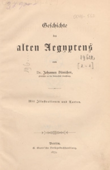 Gesch&iacute;chte des alten Aegyptens