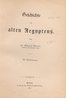 Geschichte des alten Aegyptens