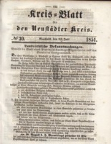 Kreis=Blatt fur den Neustadter Kreis, nr.30,1851