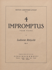 4 Impromptus : op.6 : pour piano