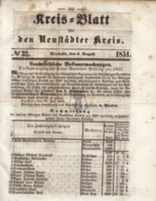 Kreis=Blatt fur den Neustadter Kreis, nr.32,1851