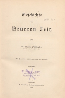 Geschichte der Neueren Zeít T.1