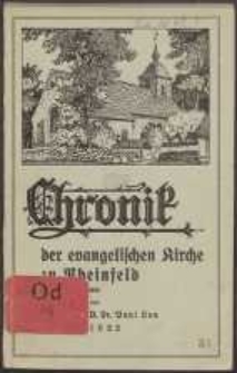 Chronik der evangelischen Kirche zu Rheinfeld, Kreis Karthaus