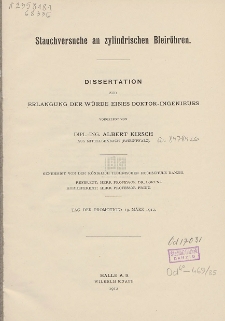 Stauchversuche an zylindrischen Bleiröhren