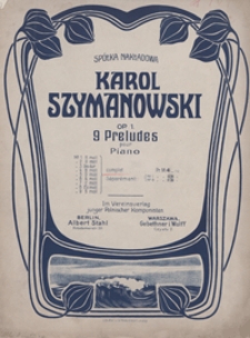 9 Preludes : op. 1 : pour piano