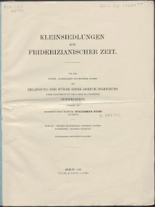 Kleinsiedlungen aus Friderizianischer Zeit /