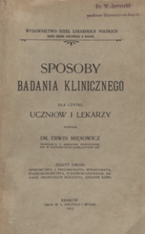 Sposoby badania klinicznego : dla użytku uczniów i lekarzy