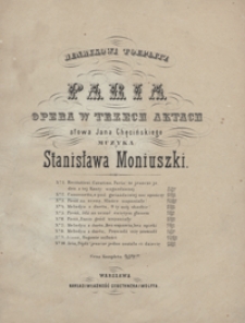 Paria : Canzonetta "Z pod gwiaździstej noc opóńczy : duet z 1 aktu opery : C-dur : [na sopran, alt ad lib. i fortepian] / sł. Jana Chęcińskiego