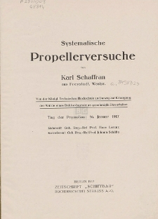 Systematische Propellerversuche