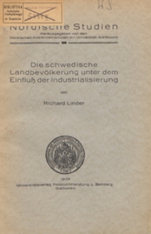 Die schwedische Landbev&ouml;lkerung unter dem Einflu&szlig; der Industrialisierung