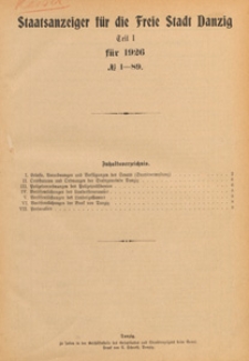 Staatsanzeiger für die Freie Stadt Danzig. Teil 1, 1931.03.14 nr 22