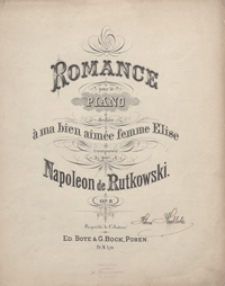 Romance cis-moll : op.8 : pour le piano