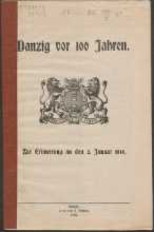 Danzig vor 100 Jahren : zur Erinnerung an den 2. Januar 1814