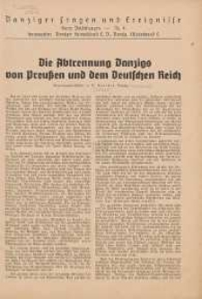 Die Abtrennung Danzigs von Preußen und dem Deutschen Reich