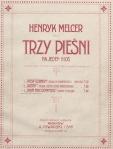 3 Pieśni na jeden głos : no 3 "Opłyń mnie, ciemny lesie" : F-dur : [na mezzo-sopran lub baryton z towarzyszeniem fortepianu] / słowa Kazimierza Tetmajera