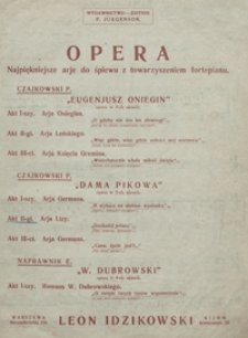 Dama Pikowa : aria Lizy z III aktu opery : op.64, No 20 : na sopran z tow. fortepianu