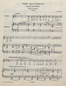 Madama Butterfly : śpiew Butterfly z 2 aktu opery "Sai cos'ebbe cuore di pensare..." : as-moll : [na sopran z tow. fortepianu]