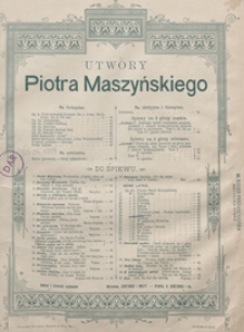 Wiosenka : [pieśń Des-dur] : op.40 no 8 : [na głos wysoki z towarzyszeniem fortepianu] / poezya Maryi Konopnickiej