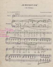 Ja kocham cię = Je t'aime : [ pieśń na głos i fortepian] / tł. Max Radziszewski