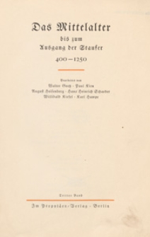 Das Mittelalter bis zum Ausgang der Staufer : 400 - 1250
