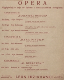 Eugeniusz Oniegin : aria Oniegina z I aktu opery : na baryton z tow. fortepianu