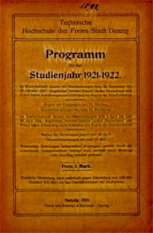 Programm : f&uuml;r das Studienjahr 1921-1922