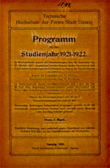 Programm : für das Studienjahr 1921-1922