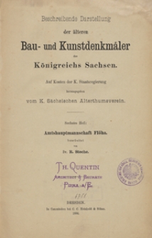 Beschreibende Darstellung der älteren Bau- und Kunstdenkmäler des Königreichs Sachsen. H. 6. Amtshauptmannschaft Flöha.