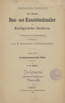 Beschreibende Darstellung der älteren Bau- und Kunstdenkmäler des Königreichs Sachsen. H. 6. Amtshauptmannschaft Flöha