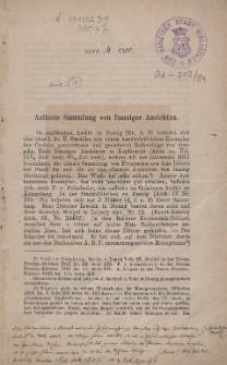Aelteste Sammlung von Danziger Ansichten