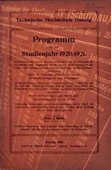 Programm : f&uuml;r das Studienjahr 1920-1921