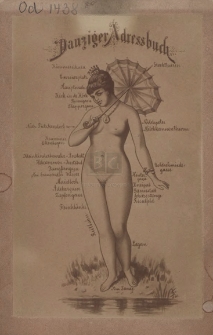 Danziger Adressbuch : [Weibliche Figur, deren Körperteilen etc. die Namen von Danziger Strassen beigesetzt sind : Photographie]